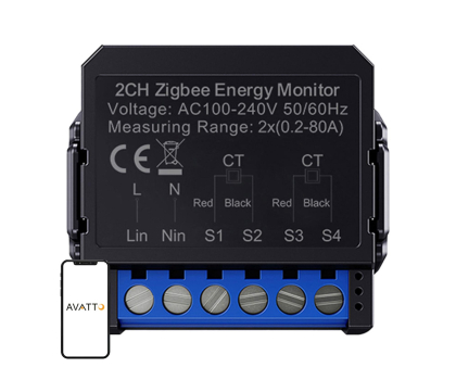 Inteligentny sterownik Avatto Inteligentny dwukierunkowy licznik energii  ZigBee ZWPM16-2